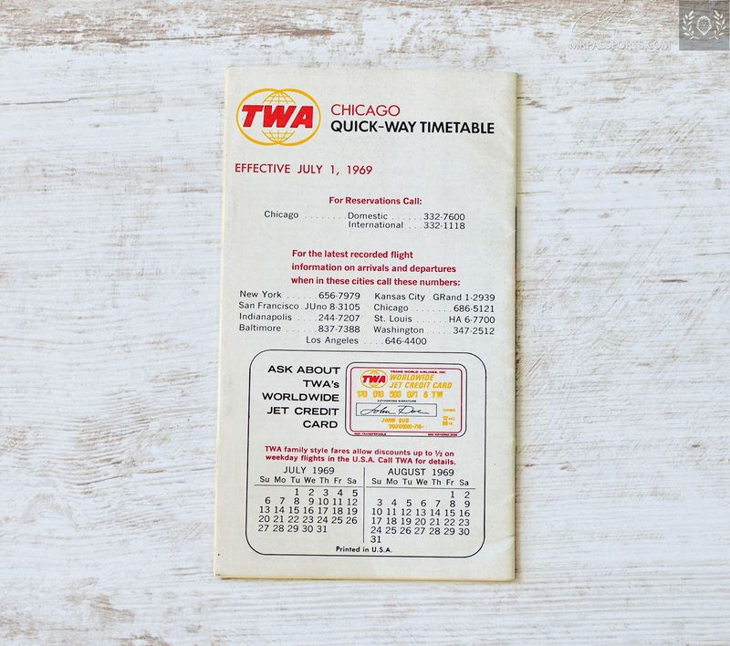 TWA, 1969 Timetable
