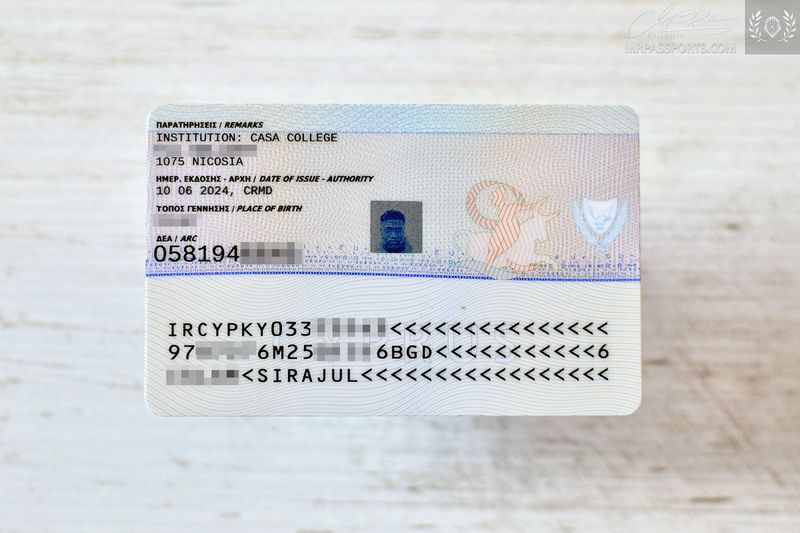 Cyprus 2024 biometric residence permit