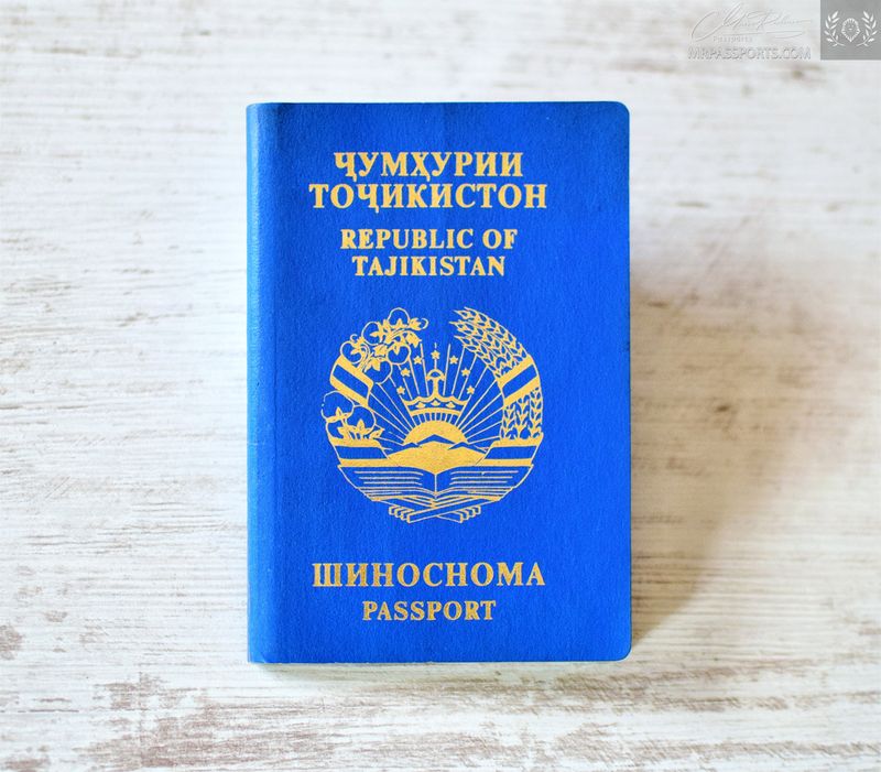 Tajikistan, 2000-2006 passport: young mother accompanied by two children