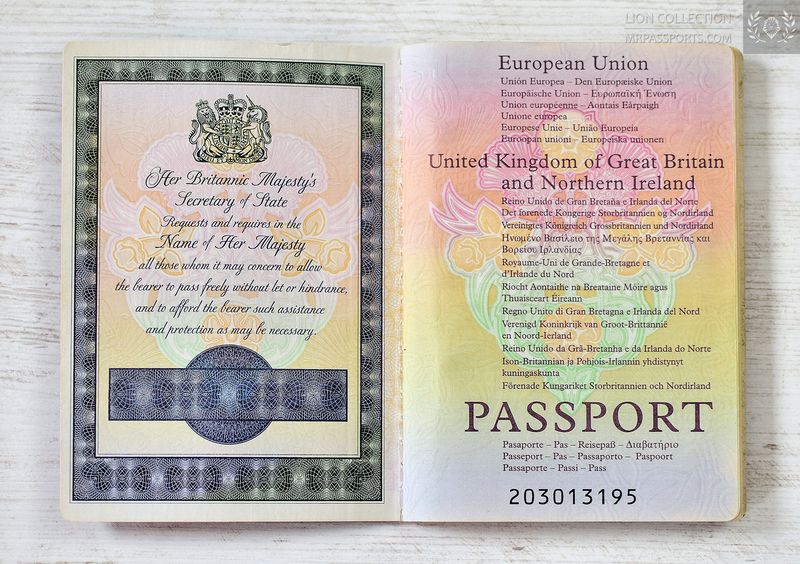 United Kingdom 2001-2011 passport, EU model
