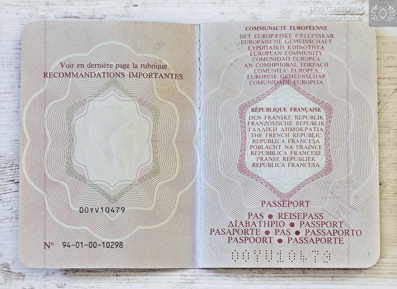 France 2000-2005 passport, excellent condition