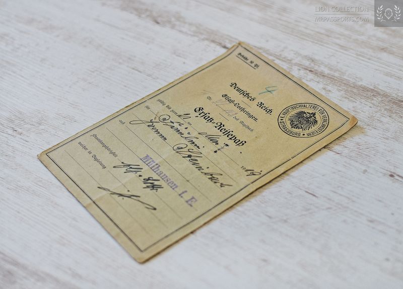 German Empire, 1918 Replacement passport Alsace-Lorraine