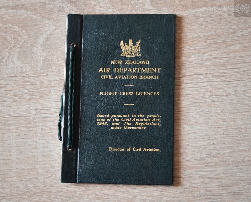 1955 New Zealand PPL for DH.82 "Tiger Moth" private pilot's licence