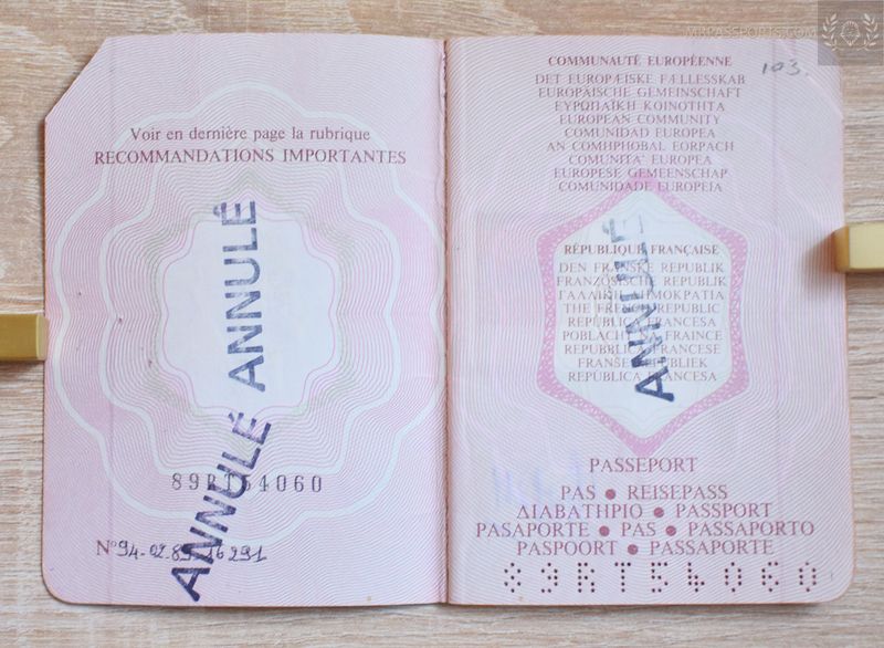 France 1989-1994 passport, interesting