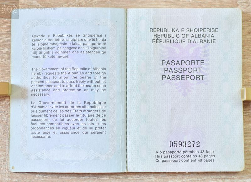 Albania 1996-2001 passport