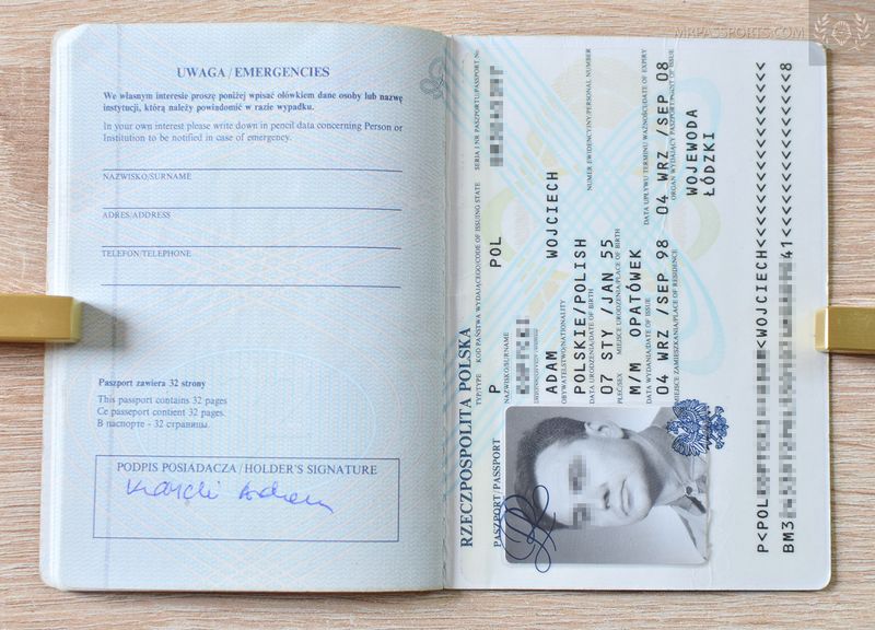 Poland 1998-2008 passport w/ european visas, good condition
