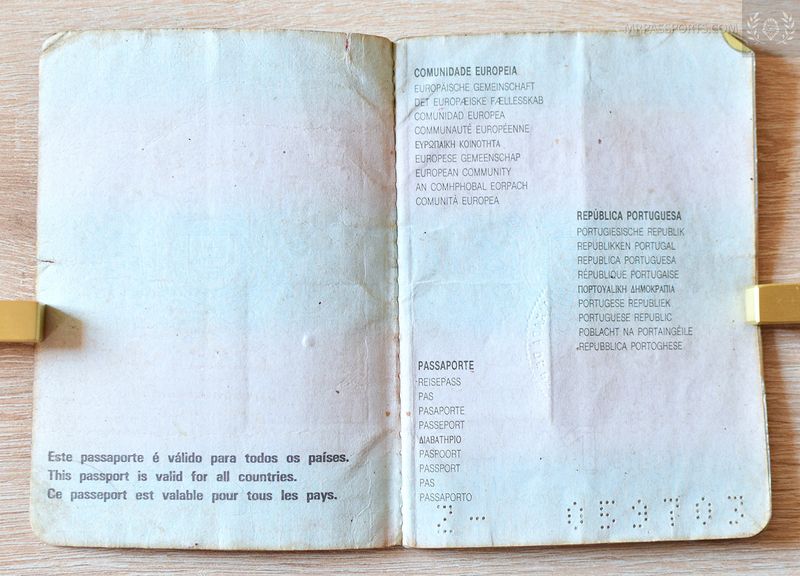 Portugal 1989-1999passport, US resident