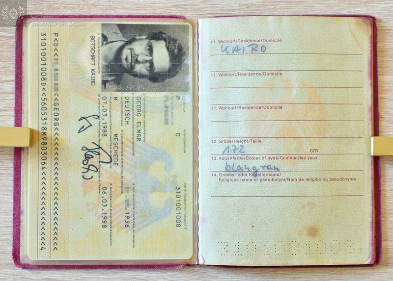 Germany, 1988-1998 passport, given at Cairo, full of visas