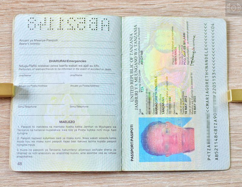 Tanzania 2012-2022 pre-biometric passport