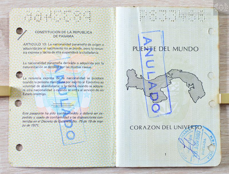 Panama 1980-1985 passport