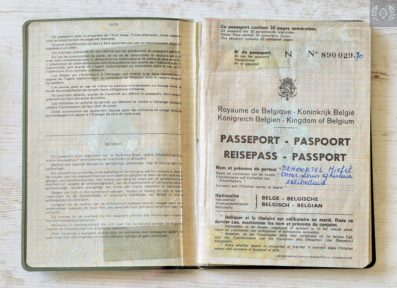 Belgium 1977-1982 passport, rare Visas: Burma, Nepal, Macau, Guatemala ...