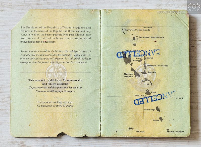 Vanuatu, 2012-2017 passport w/ rare visas, mega rare