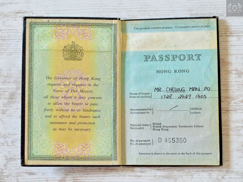 British Hong Kong, 1990-1997 passport, full of visas & mega rare