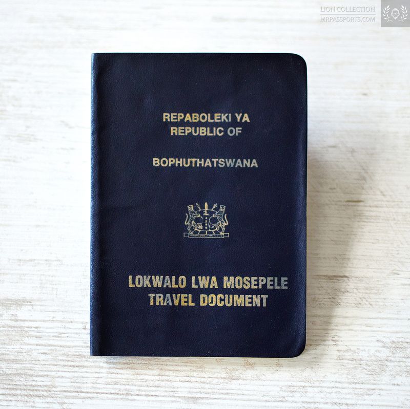Bophuthatswana, 1985-1991 travel document (South African Bantustan/Homeland during the Apartheid regime) passport, Bantustan