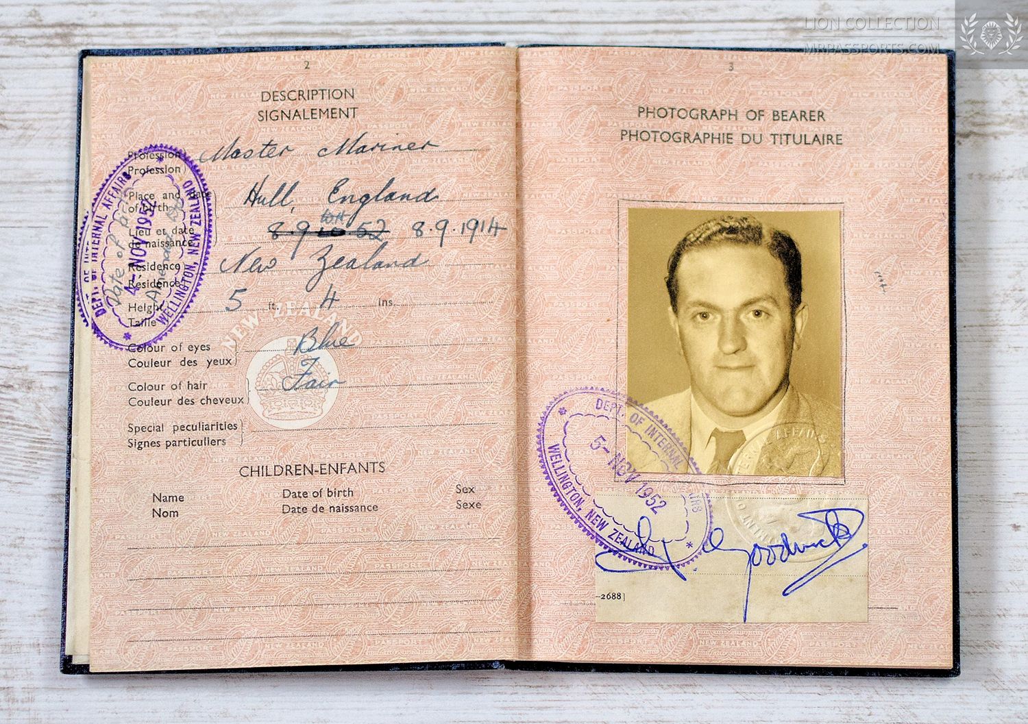 New Zealand 1952-1957 British passport