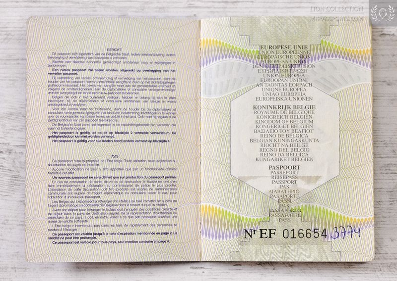 Belgium, MRZ 2004-2009 passport, Libyan and Jordan visas, excellent condition
