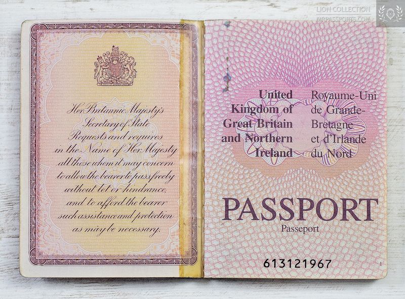Hong Kong 1997-2007, United Kingdom passport, Issued 3 months before handover to China