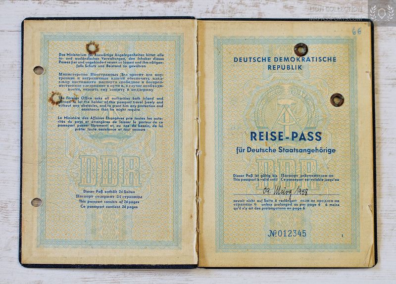 GDR 1956 passport, travel to Sudan via Switzerland