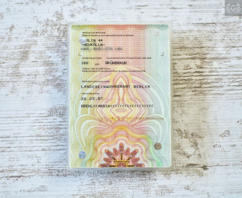 Berlin(West) ID card, 1987 Provisional identity card (Behelfsmäßiger Personalausweis)