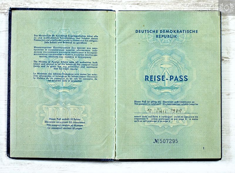 GDR (DDR) passport 1967-1979, graduate physicist, travel to Austria, Westberlin..