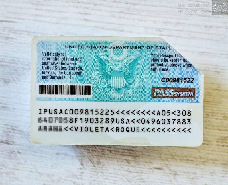 USA, 2009-2019 passport card