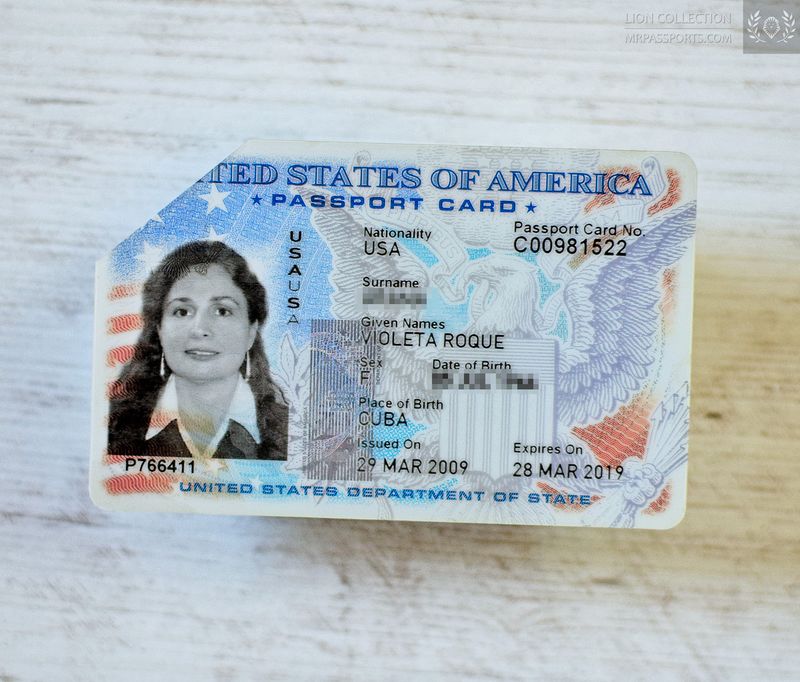 USA, 2009-2019 passport card