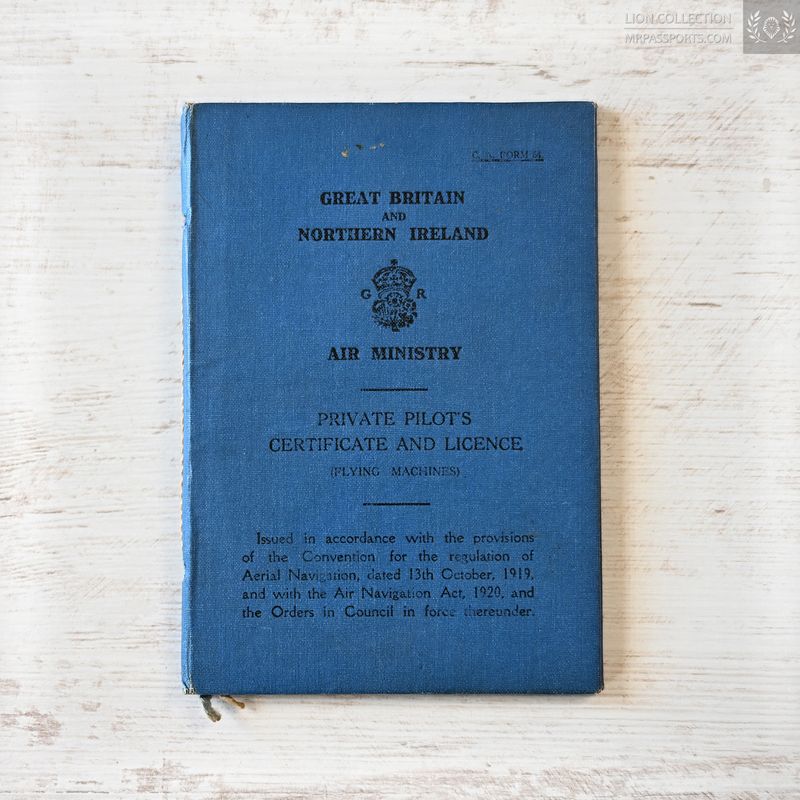 UK, 1929-1939 Private pilot's licence & certificate, PPL