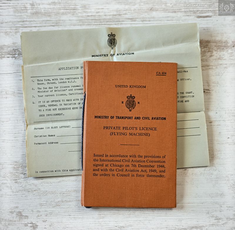 UK, 1960 private pilot's licence, Jennifer Countess of Lonsdale, ER type PPL