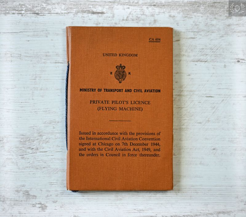 UK, 1960 private pilot's licence, Jennifer Countess of Lonsdale, ER type PPL