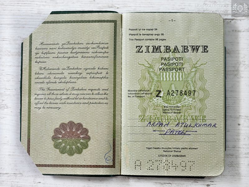 Zimbabwe, 1990-2000 passport with visas