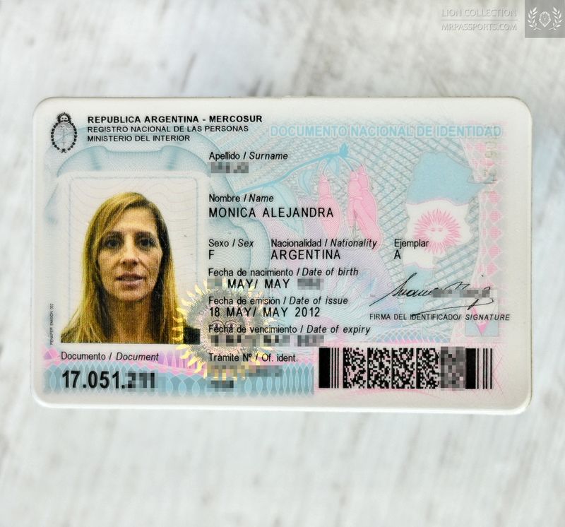 Argentina, 2012 identification card