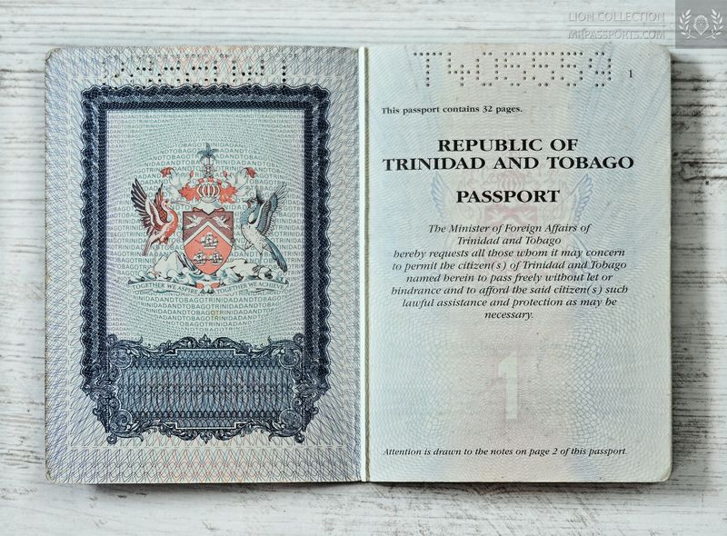 Trinidad and Tobago, 1996-2006 passport, mint, unused