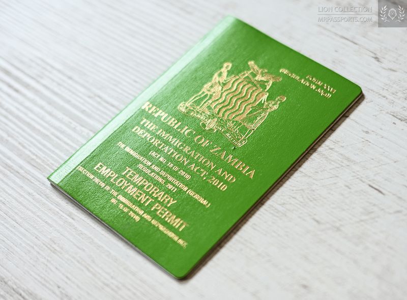 Zambia 2016 work permit, excellent condition