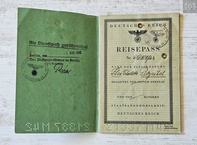 German Empire 1943-1944, Service Passport