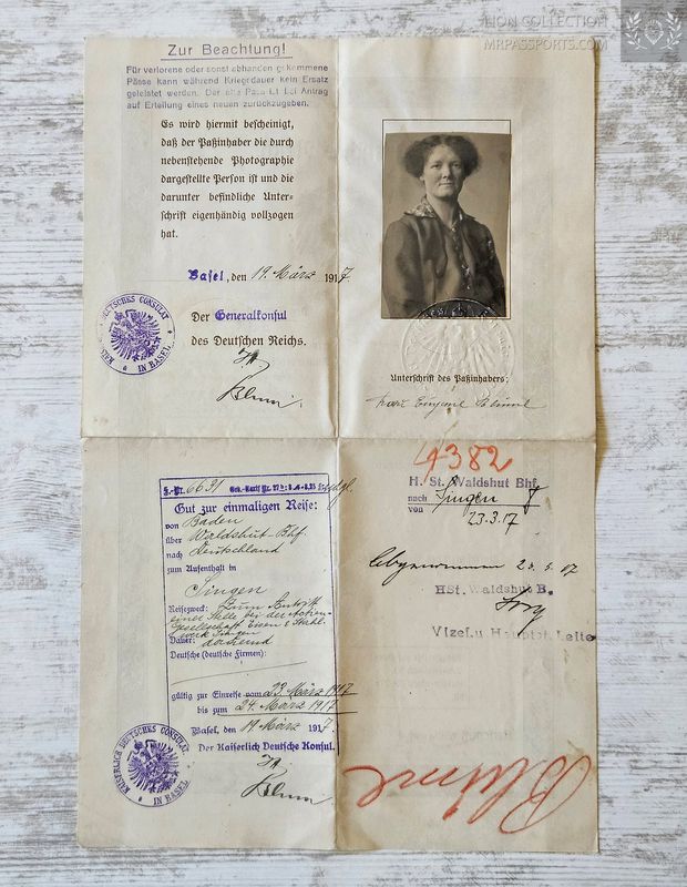 German Empire, 1917 passport