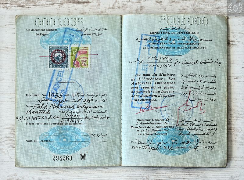 Egypt 2009 travel document for Palestinian refugees, given at Tripolis!