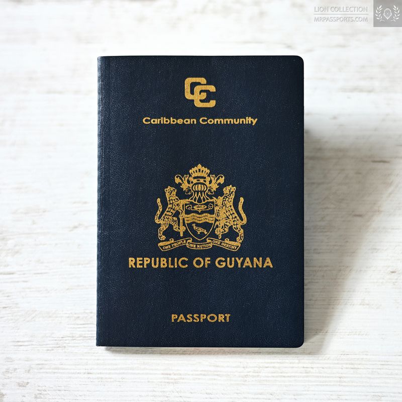Guyana, 2012-2017 passport, Caribbean Community (CARICOM), excellent condition, St. Maarten label visa