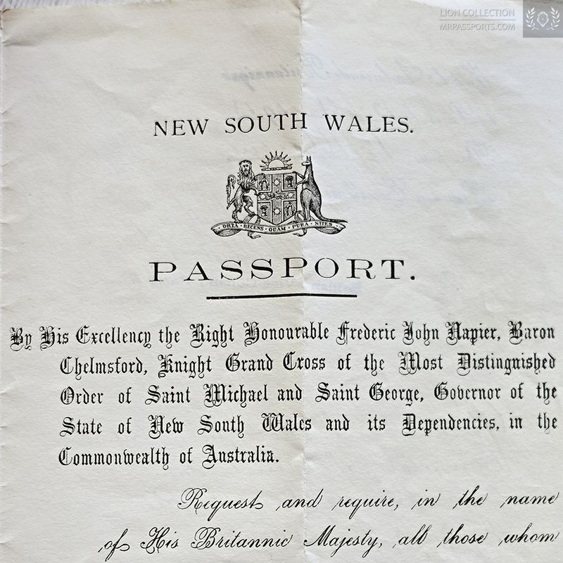 Australia/NSW, 1913 passport, excellent condition, museum piece