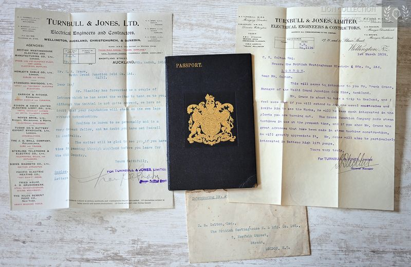 New Zealand, 1916 passport from an engineer, an unique beauty in excellent condition