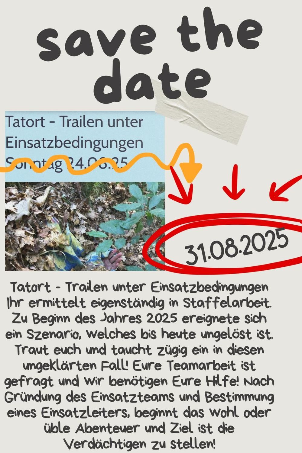 2. Termin Tatort - Trailen unter Einsatzbedingungen Sonntag 31.08.25