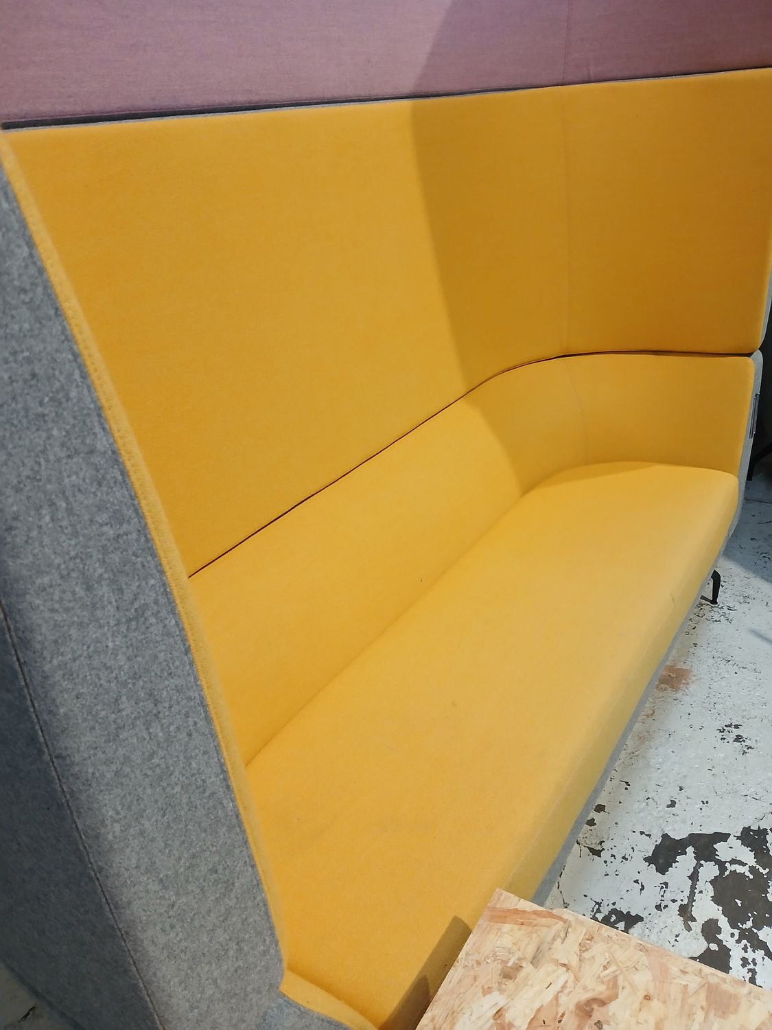 10 pallets of seating booths different colours 4 booths with tables ( bottom of bay 16)