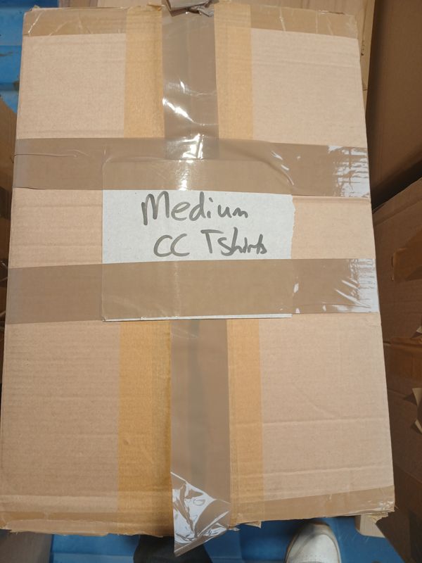 1 pallet of cricket t shirts and notebooks 10 boxes in total ( top of bay 17)
