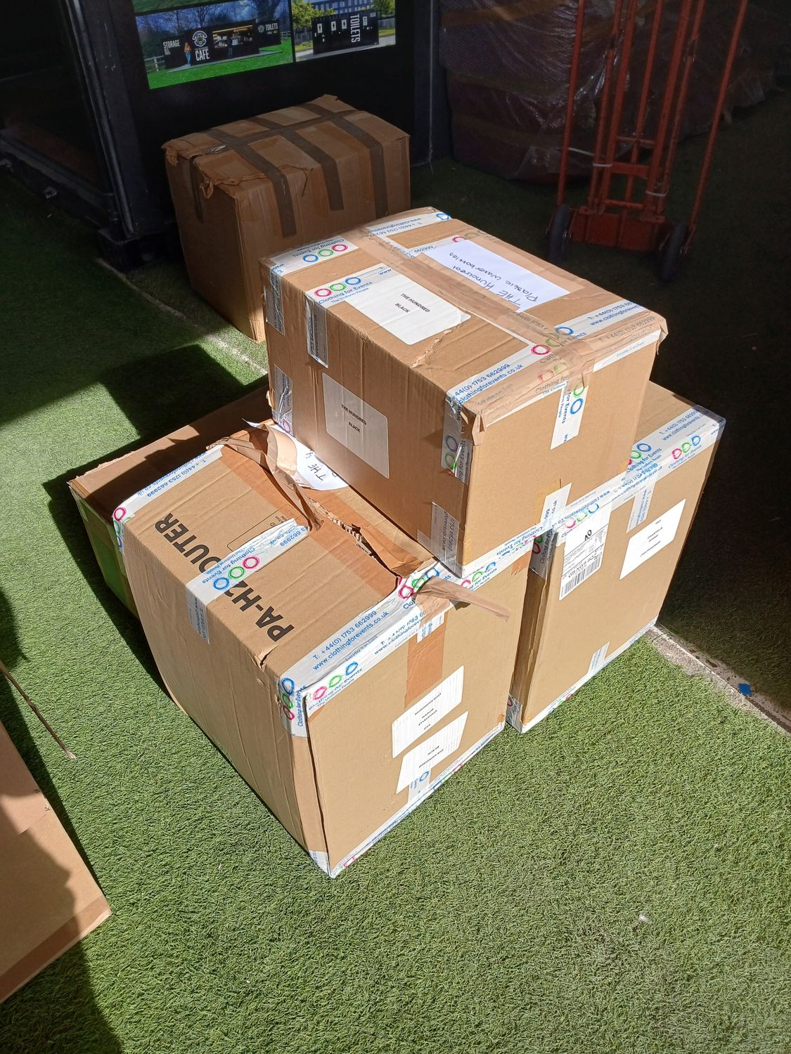 1 pallet of water bottles plastic 4 boxes (top of bay 3)