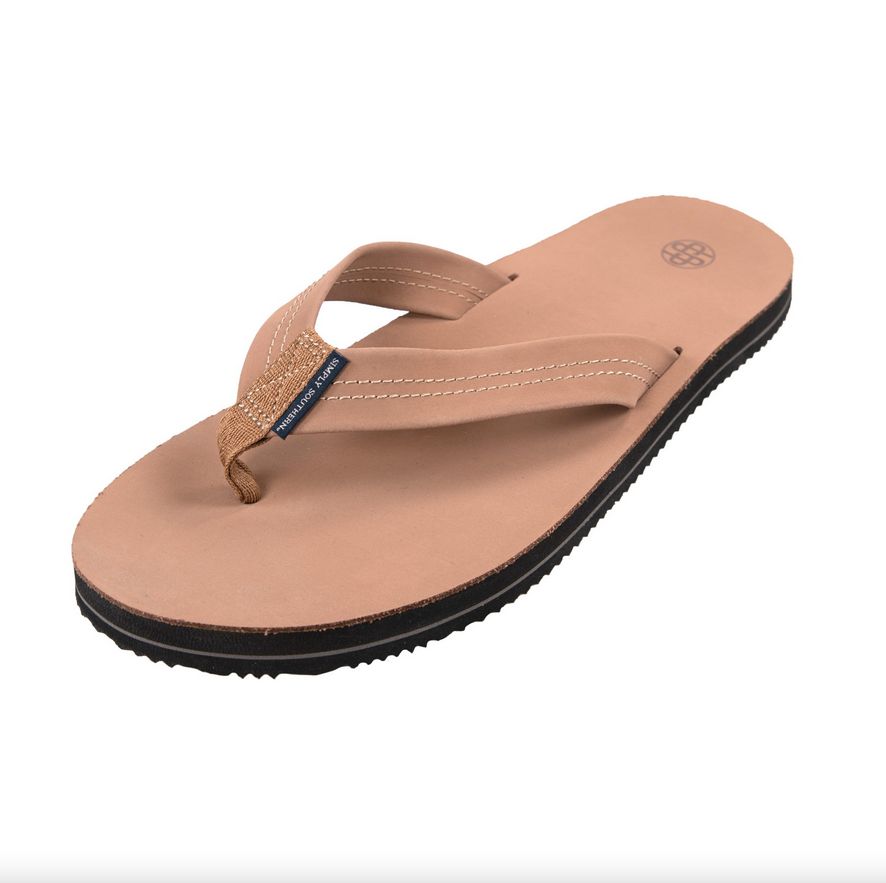 Leather Flip Flop, Chestnut