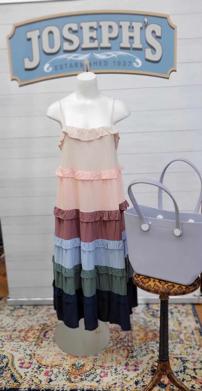 Cindy Colorblock Ruffle Dress