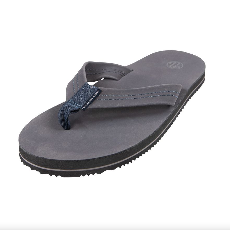 Leather Flip Flop, Asphalt