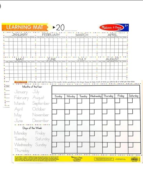Calendar Write-A-Mat