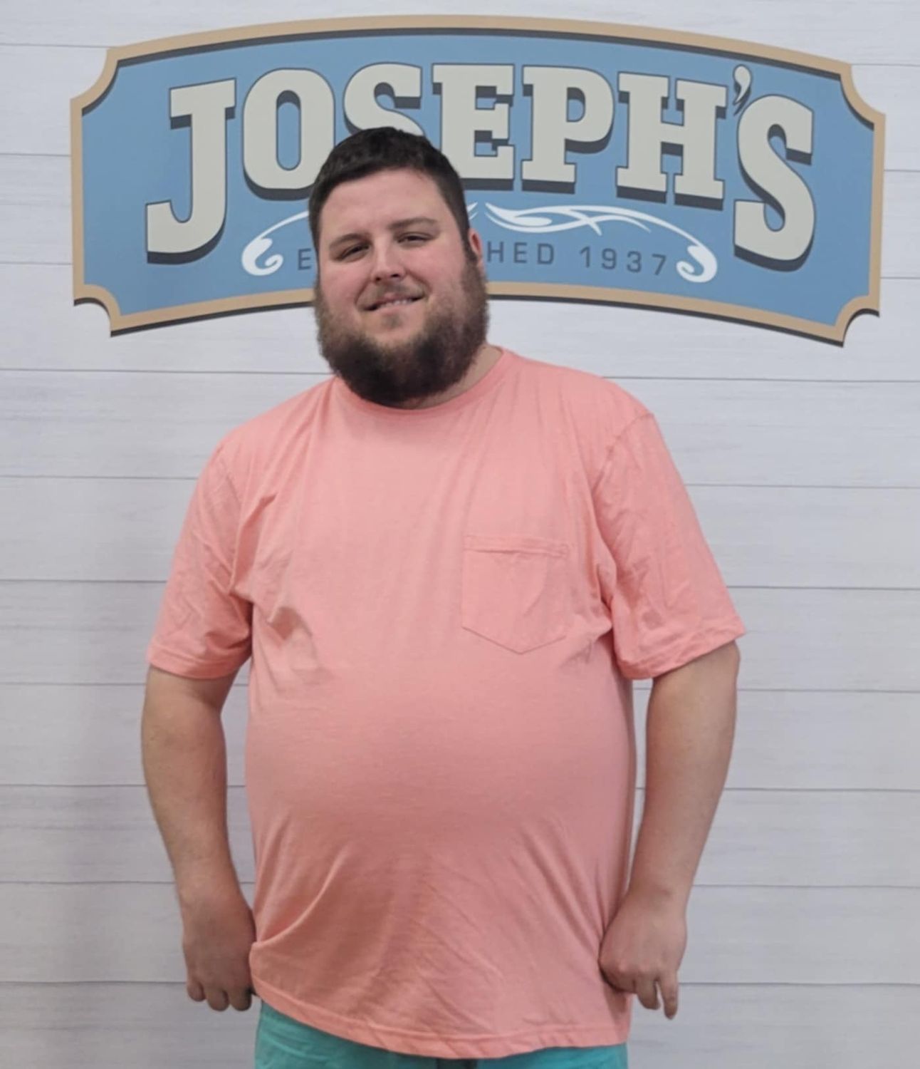 Plain Pocket Crew Tee, Bleached Salmon