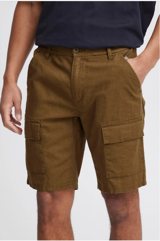 Cotton Linen Cargo Shorts, Beech