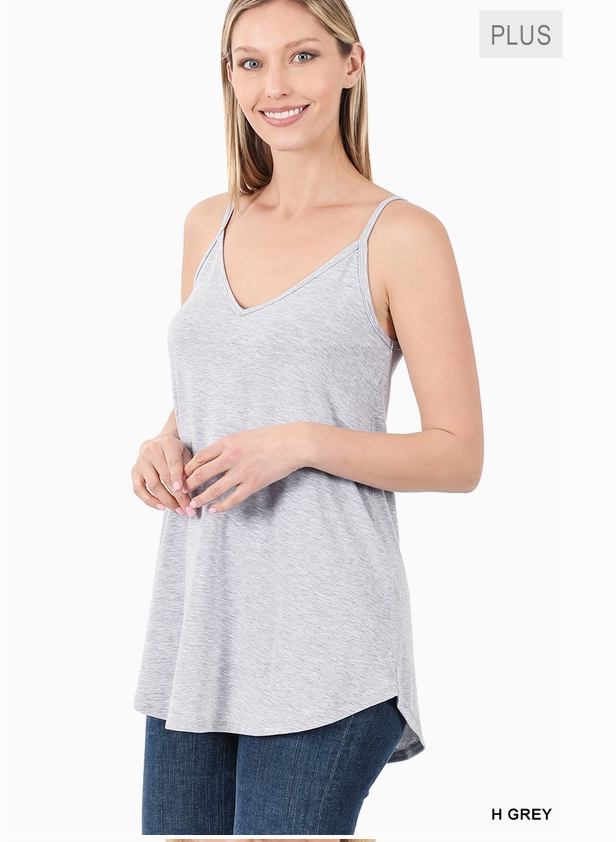 Front and Back Reversible Spaghetti Cami, H Grey